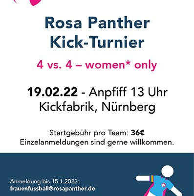 Plakat für das Kick-Turnier der Frauenfußballerinnen am 19.2.22